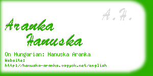 aranka hanuska business card
